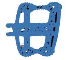 visual of beam like bracket point cloud connected by edges